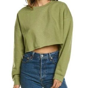 We Wore What Cropped Sage Sweatshirt NWT